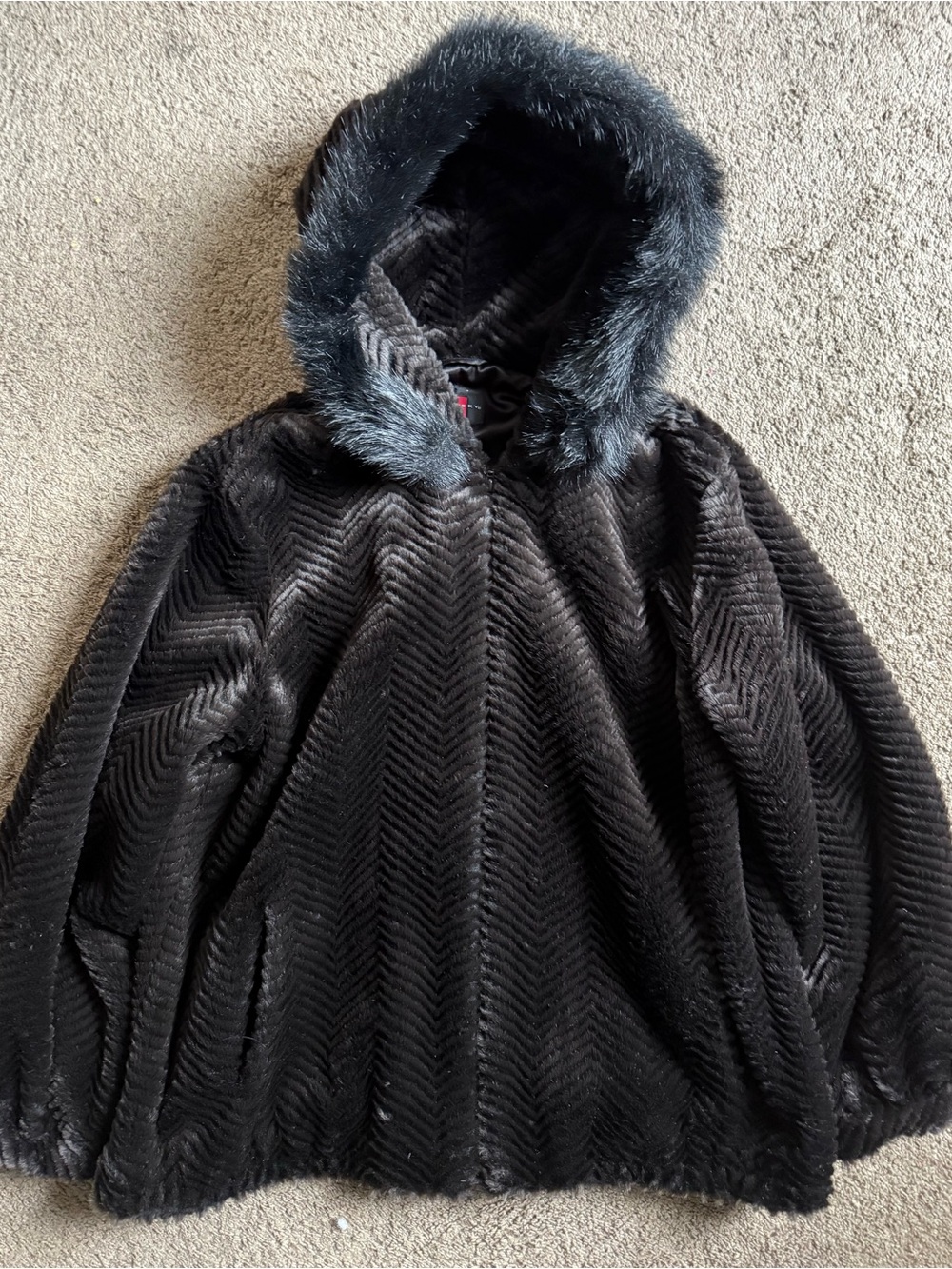 Gallery Black Faux Fur Hooded Puffer Coat
